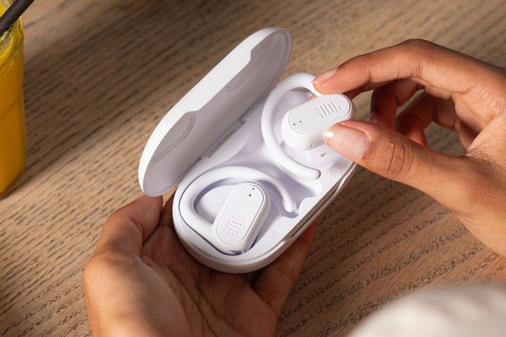 JBL SoundGear Sense in white.