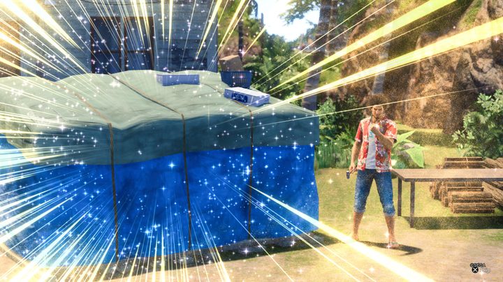 Ichiban building a tent in Like a Dragon: Infinite Wealth.