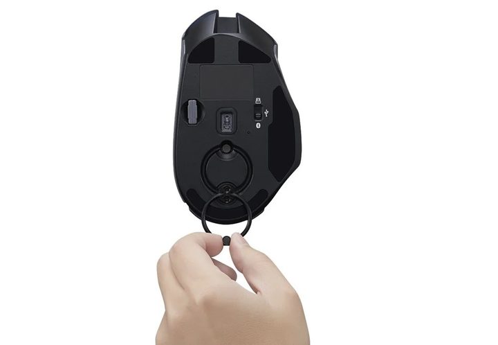 The mechanical crank ring as shown at the bottom of Lenovo's Mechanical Harvesting mouse.