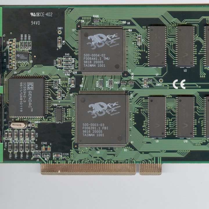 The 3dfx Voodoo graphics card.