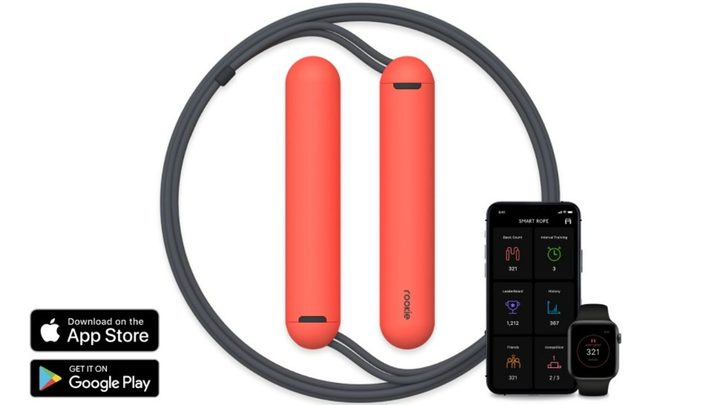 The Tangram jump rope on a white background.