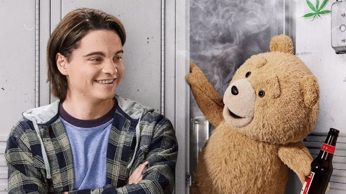 Max Burkholder and Ted in the Ted TV series.