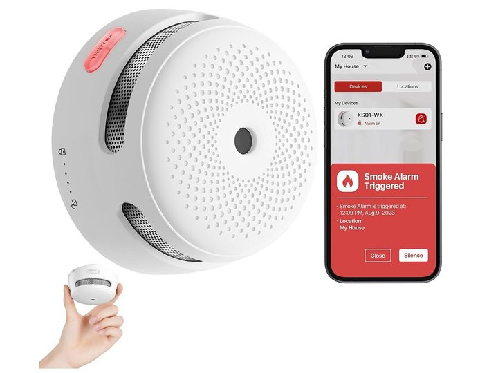 The X-Sense Smart Smoke Detector with its companion app.