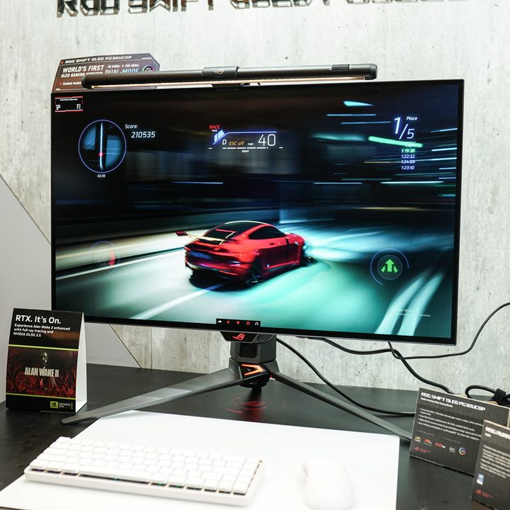 The Asus 480Hz OLED set up at CES 2024.