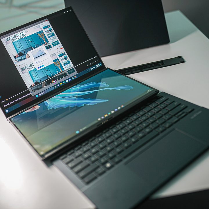 The Zenbook Duo with the keyboard detached.