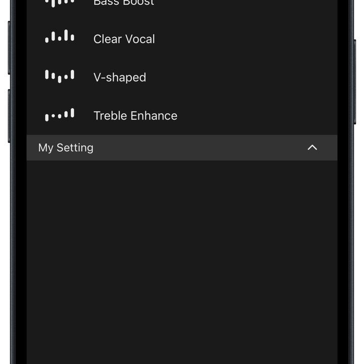 A-T Connect app for iOS ATH-TWX7 EQ settings.