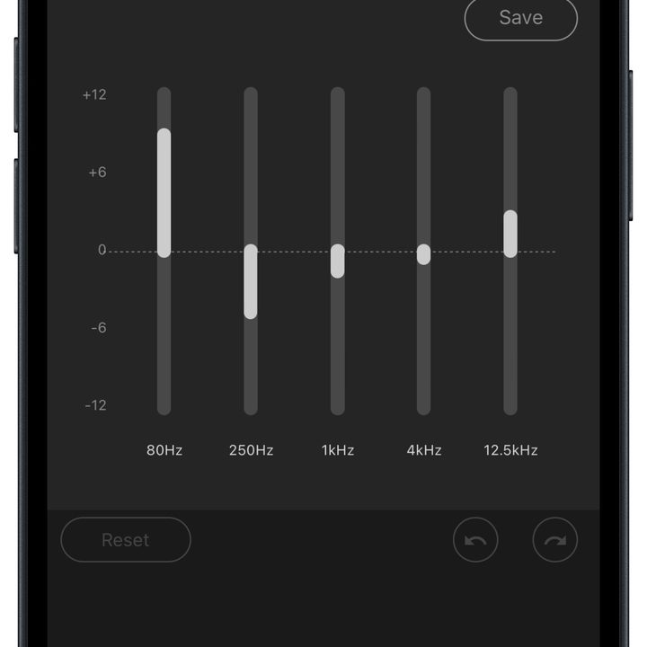 A-T Connect app for iOS ATH-TWX7 equalizer.