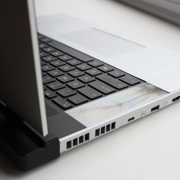 The keyboard of the Framework Laptop 16 from behind.