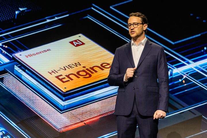Hisense USA president David Gold at CES 2024 in Las Vegas.