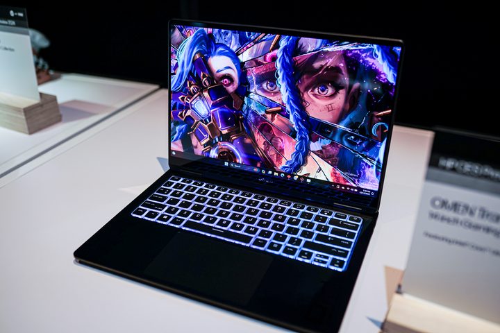 The screen on the HP Omen Transcend 14 gaming laptop.