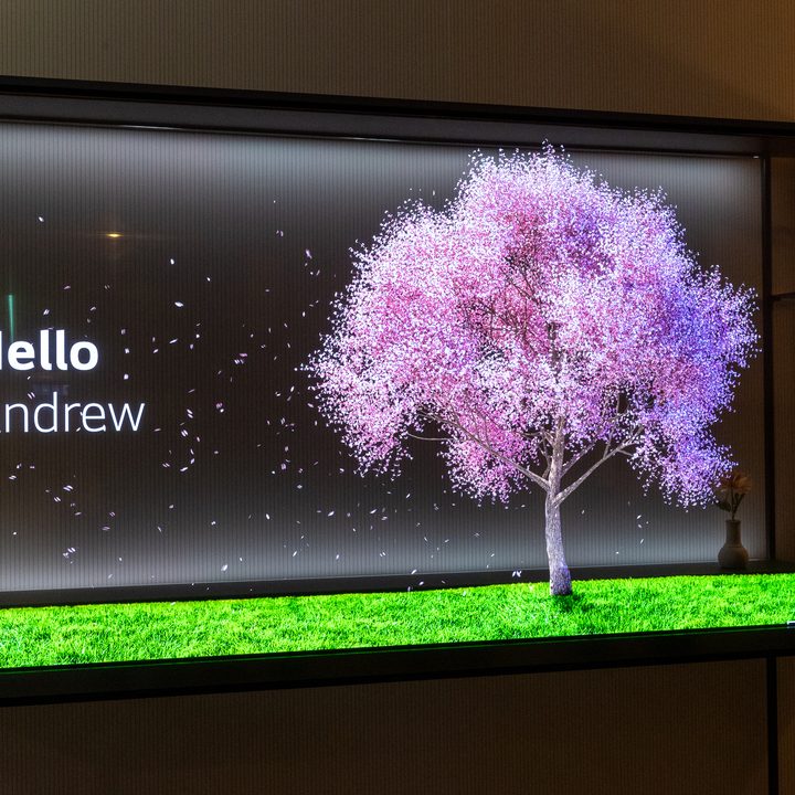 The LG Signature OLED T seen at CES 2024.