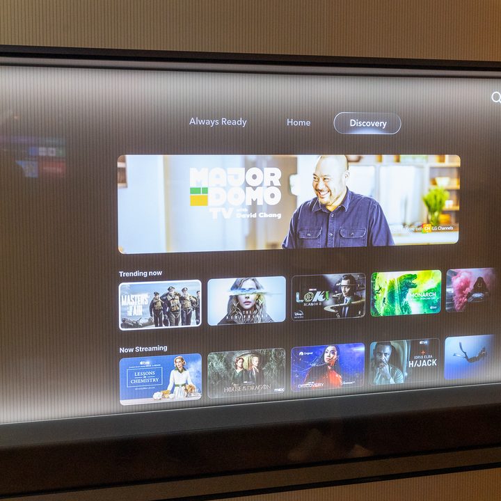 The LG Signature OLED T seen at CES 2024.