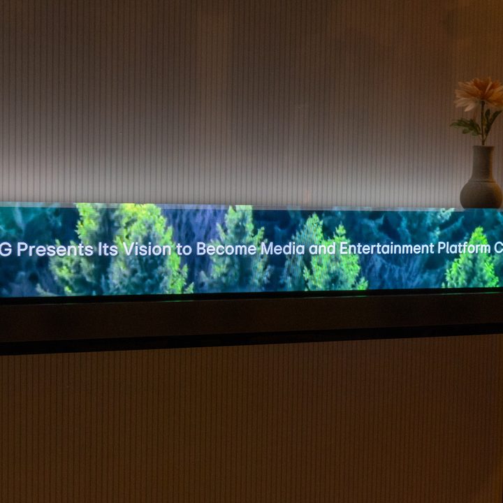 The LG Signature OLED T seen at CES 2024.