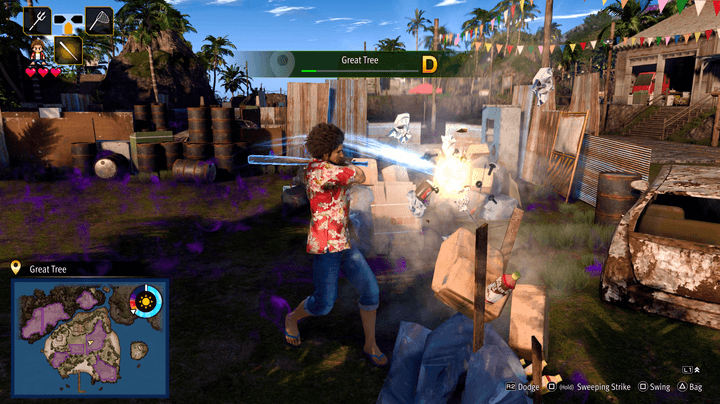 Kasuga destroys trash in Like a Dragon: Infinite Wealth.