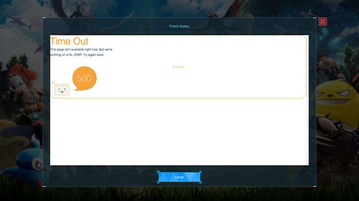 An error screen in Palworld.
