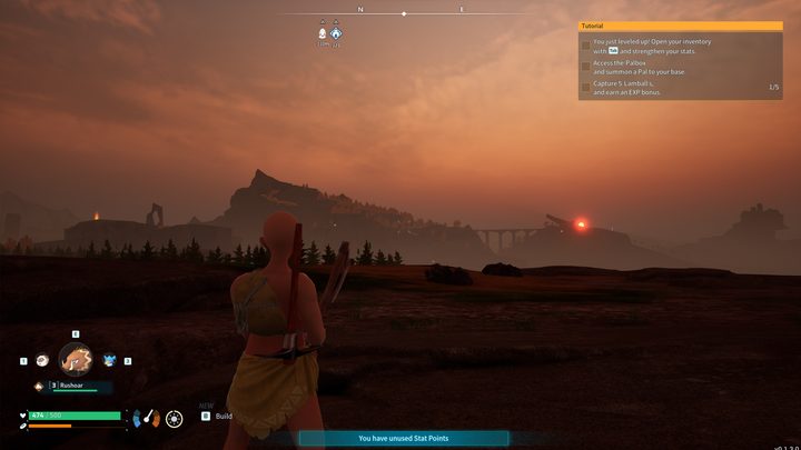 A sunset in Palworld.