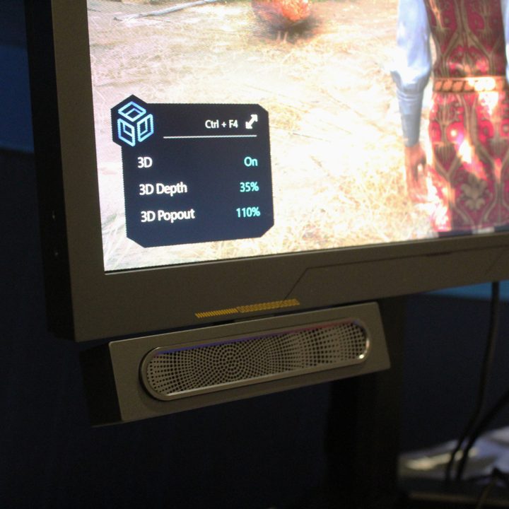 The 3D settings on the Predator SpatialLabs View 3D monitor.