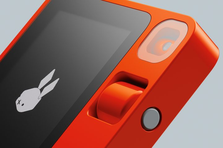 Close-up photo of the Rabbit R1.