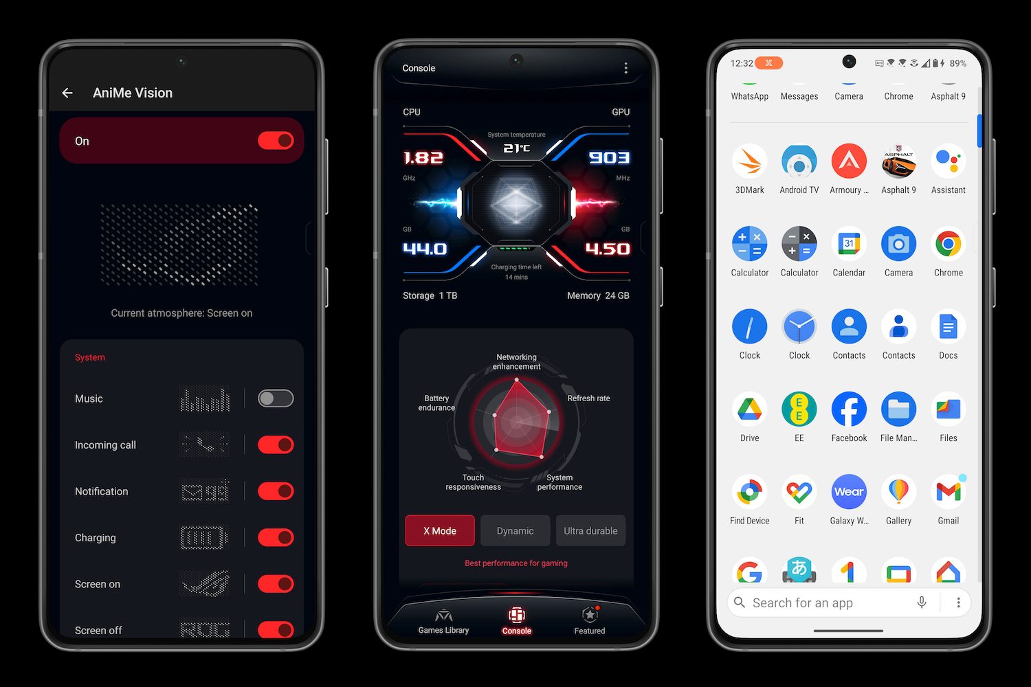 Screenshots taken from the Asus ROG Phone 8 Pro.