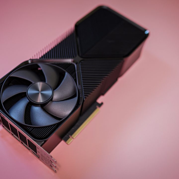 The back of the Nvidia RTX 4080 Super graphics card.