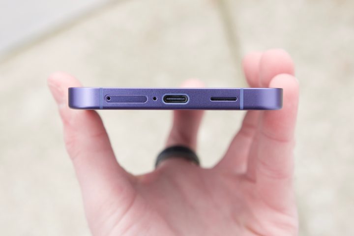 The USB-C port on the Samsung Galaxy S24 Plus.