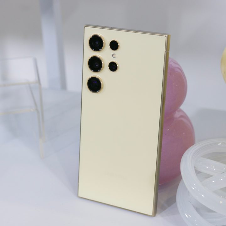 The back of the yellow Samsung Galaxy S24 Ultra.
