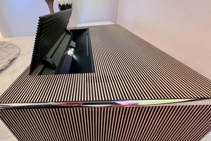 The Samsung Premiere 8K UST projector on display at CES 2024.