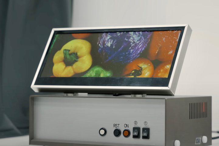 Sharp's prototype QDEL TV is shown at CES 2024.