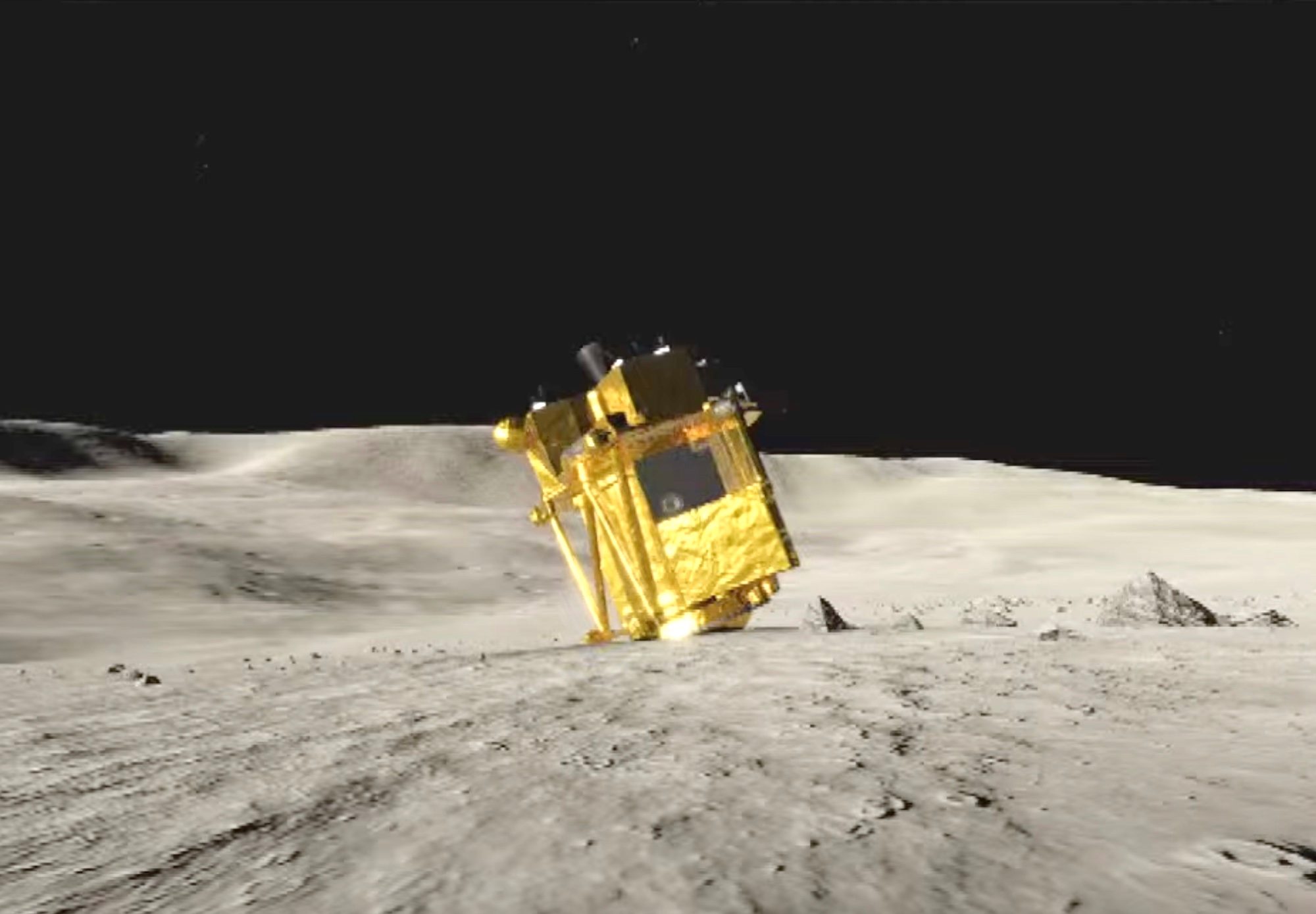 There's now a spacecraft on the moon that's upside down - Digital