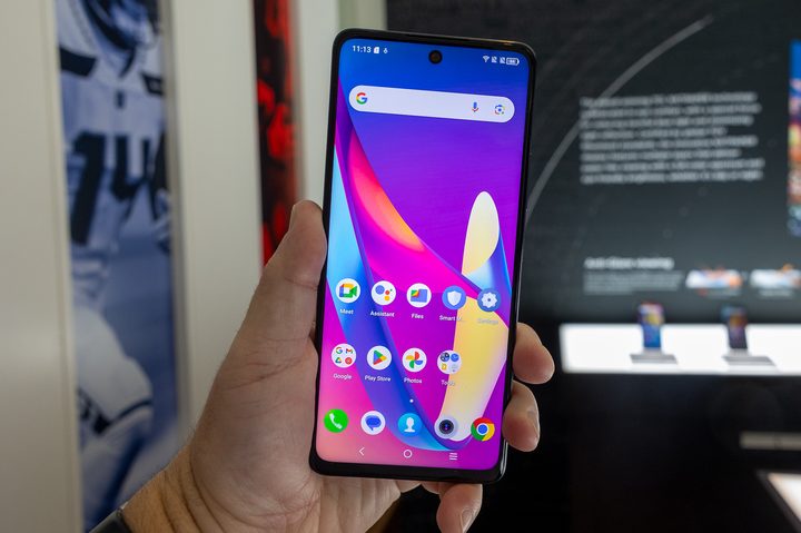 Someone holding the TCL 50 XL 5G at CES 2024.