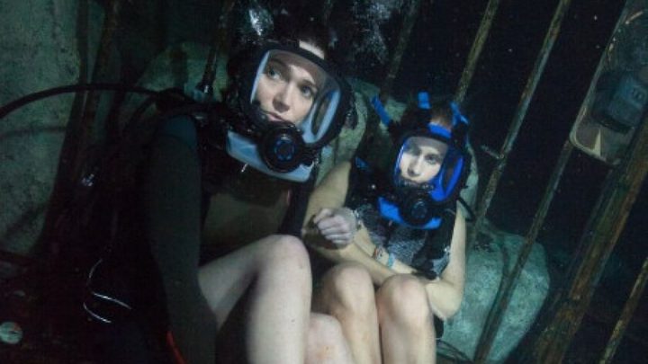 Claire Holt and Mandy Moore in 47 Meters Down.
