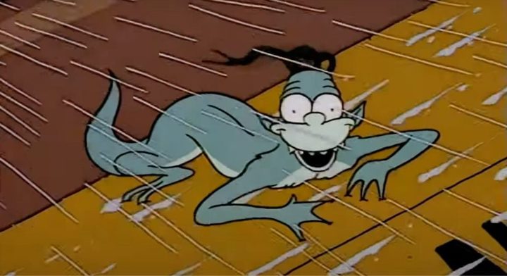 A gremlin attacks the sachool bus in Terror at 5 1-2 feet
