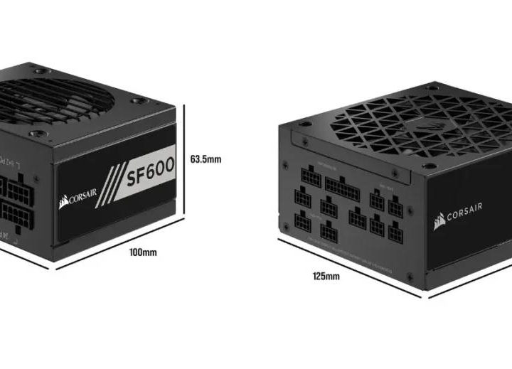 Two Corsair power supplies side by side on a white background.