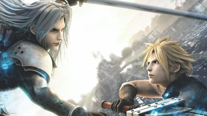 Sephiroth attacks Cloud Strife in a promotional image for Final Fantasy VII: Advent Children.