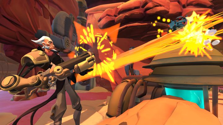 Roland fights in Gigantic: Rampage Edition