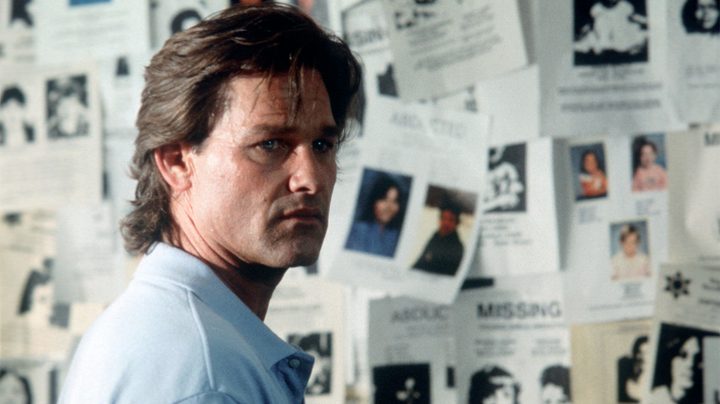 Kurt Russell with a bulletin board behind him in ‘Breakdown.’