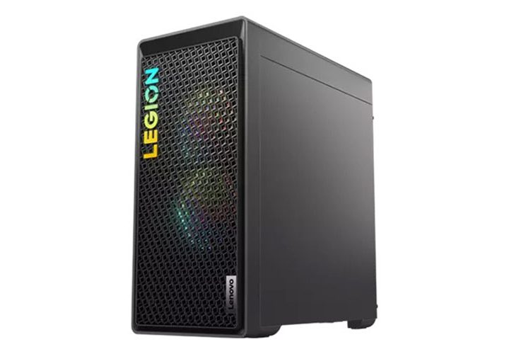 A Lenovo desktop on a white background.