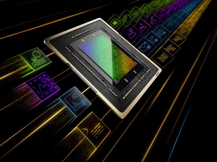 NVIDIA AI conceptual image with chip and data