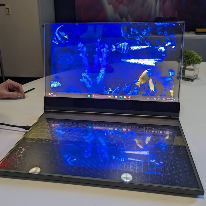 Thinkbook Project Crystal proof-of-concept transparent laptop.