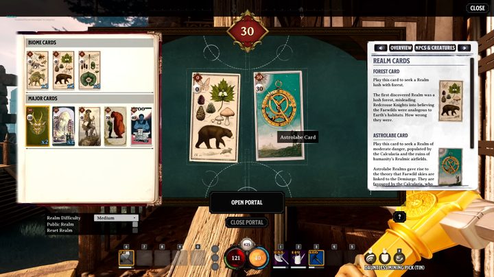 Playing Realm Cards in Nightingale.