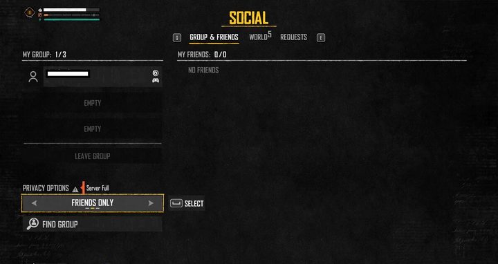 The social menu in Skull and Bones.