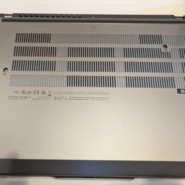 ThinkPad T14 Gen 5 underside.