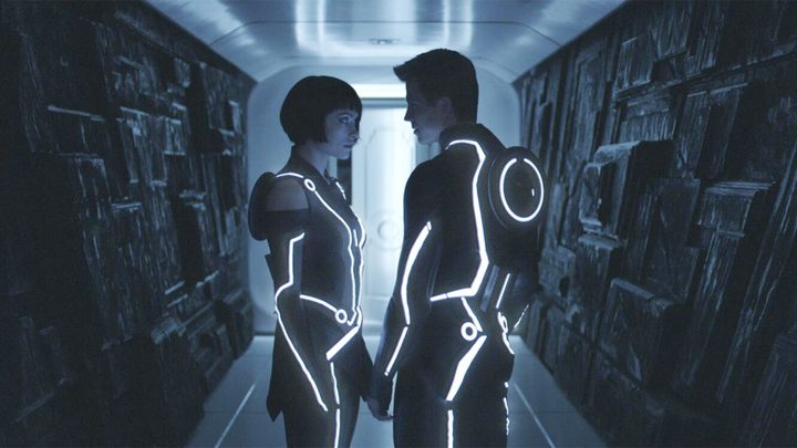 Olivia Wilde and Garrett Hedlund in Tron: Legacy.