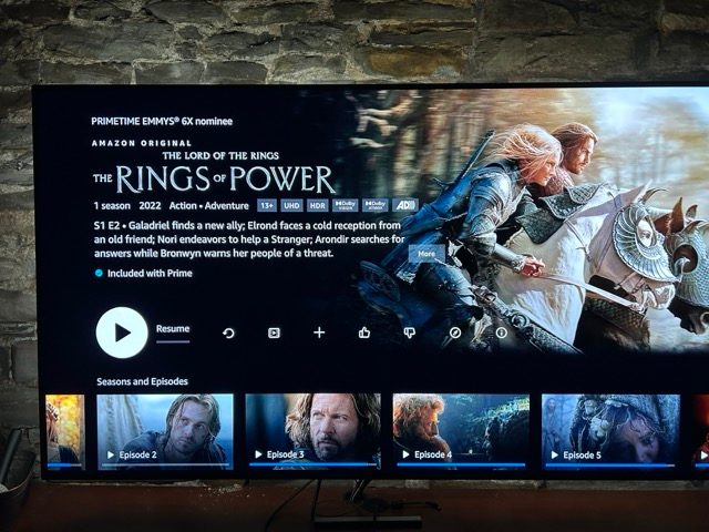 Lord Of The Rings: The Rings Of Power on Amazon Prime Video.