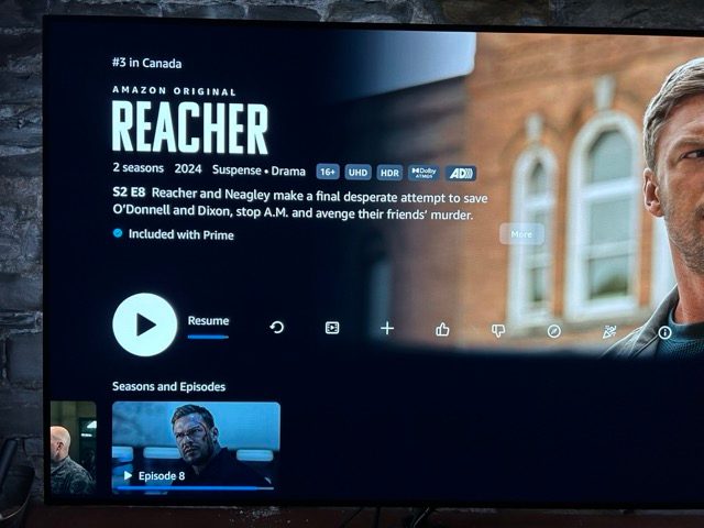 Reacher on Amazon Prime Video.