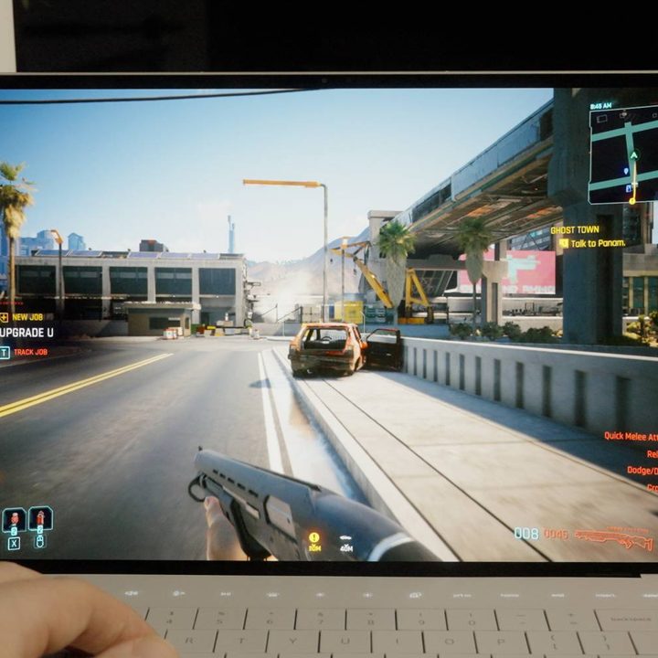 Cyberpunk 2077 being played on an XPS 14.