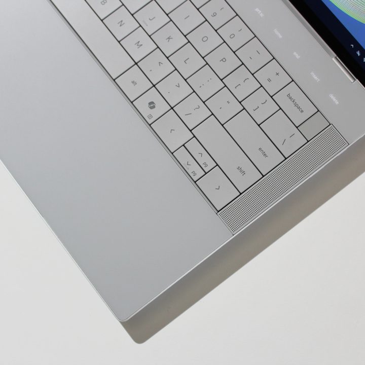 A top down view of the keyboard of the Dell XPS 14.