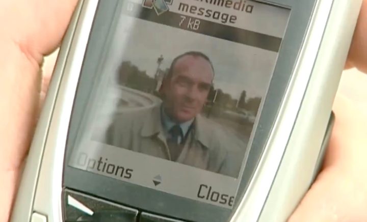 A photo on an early camera phone.