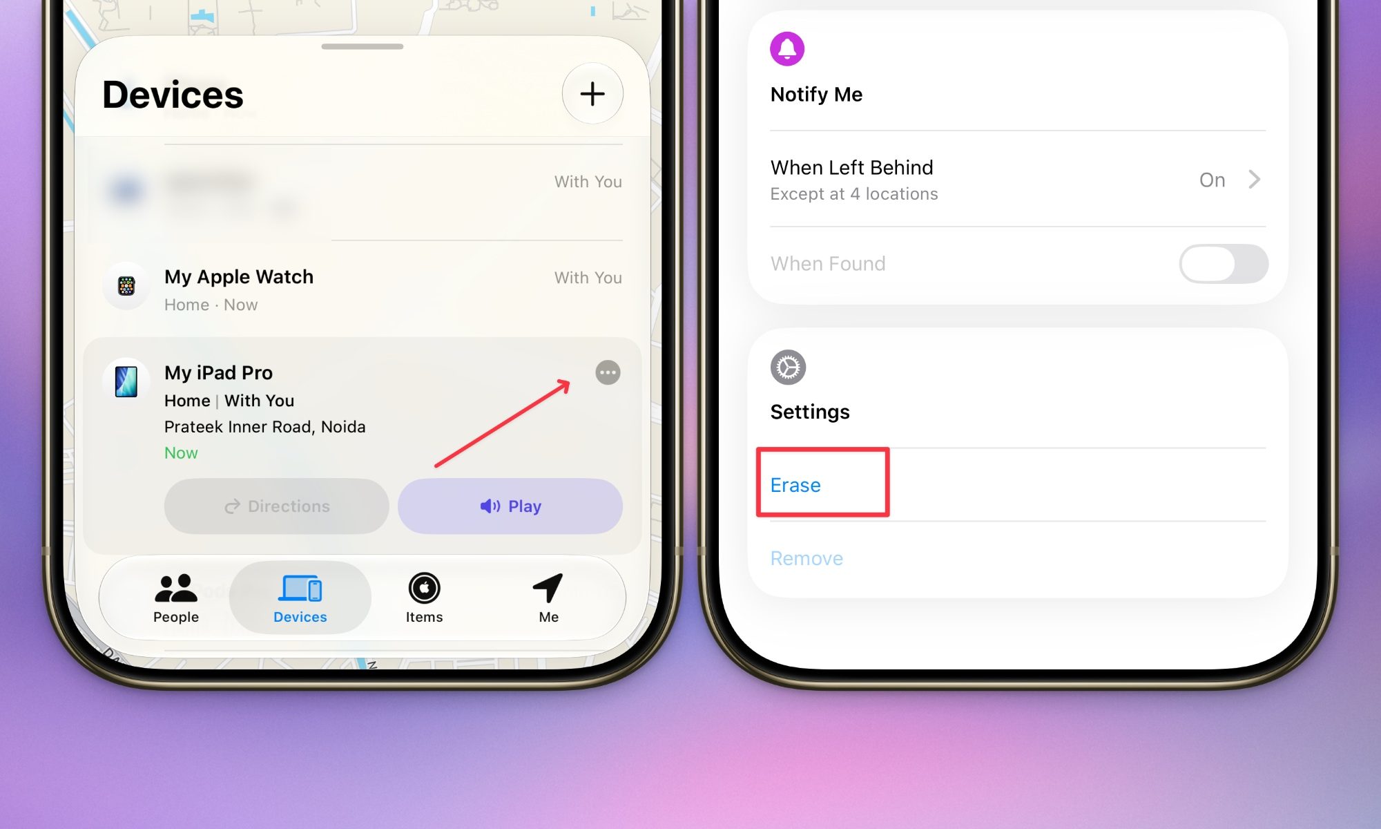 erasing iPad using iPhone