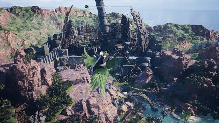 Cloud flies on a Chocobo in Final Fantasy VII Rebirth.